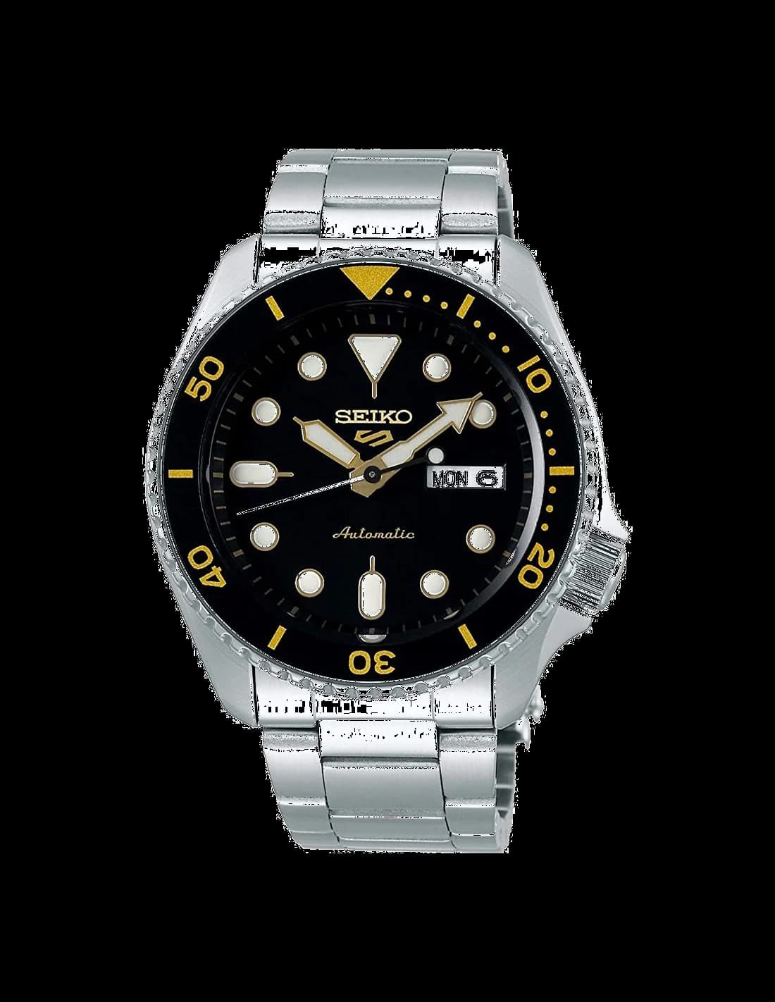 Montre Homme Seiko SRPD57K1 Automatique Acier Cadran Noir et Or