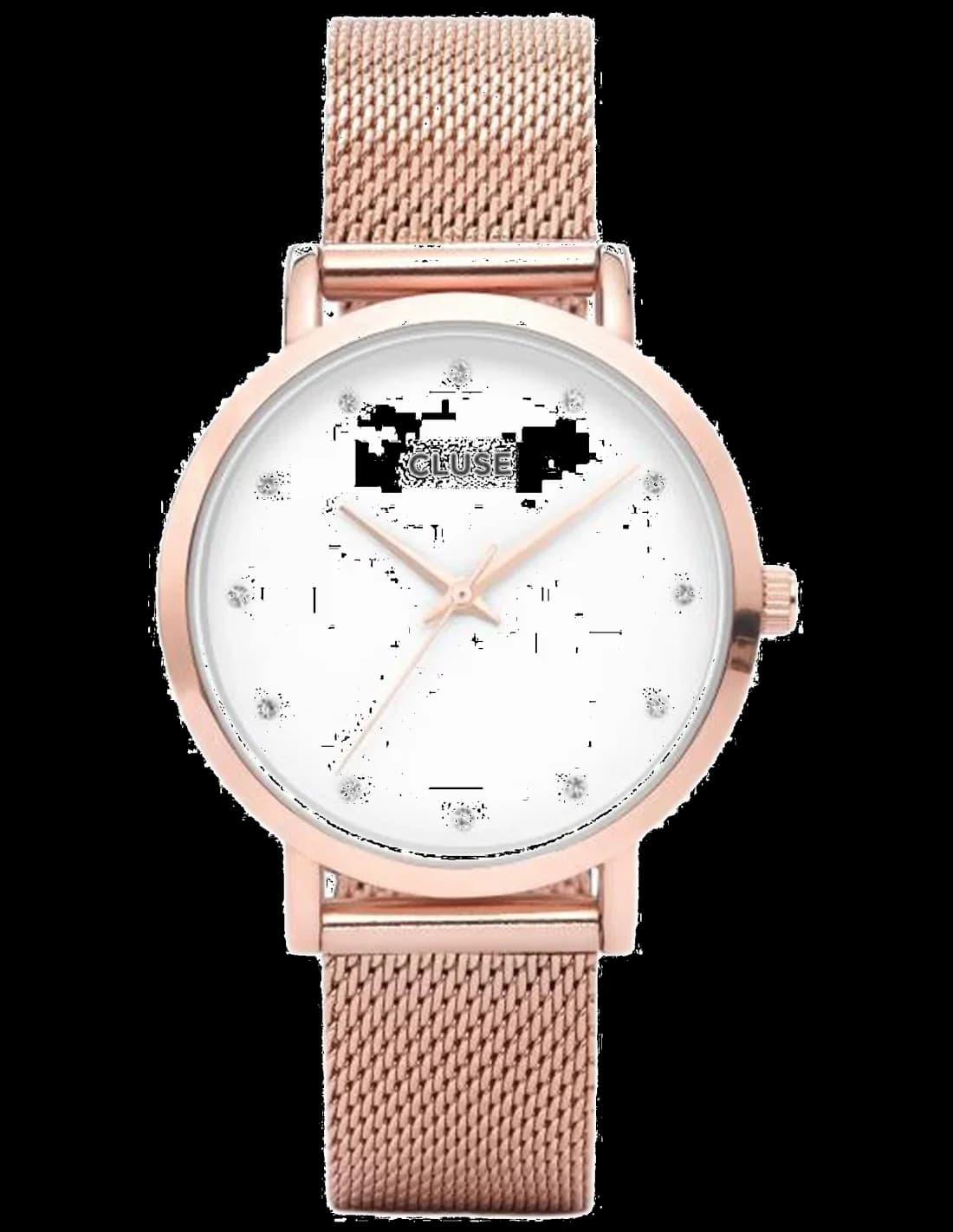Montre Femme Cluse Pavane CL18303 en Acier Or Rose, Cadran Blanc