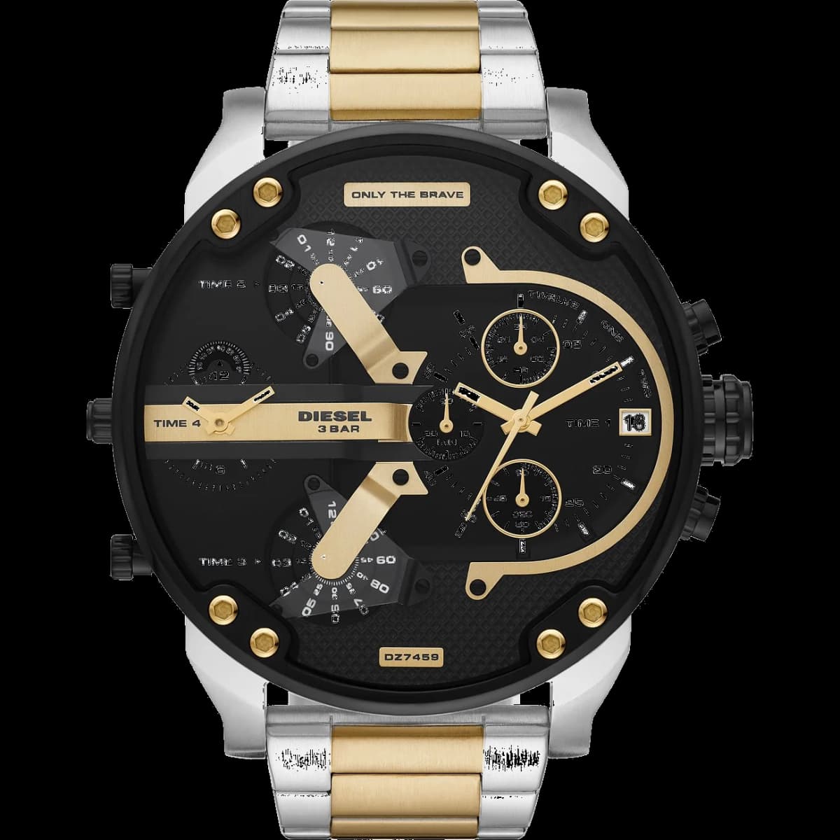 Montre Diesel Mr Daddy 2.0 DZ7459 pour Homme en acier inoxydable noir et doré