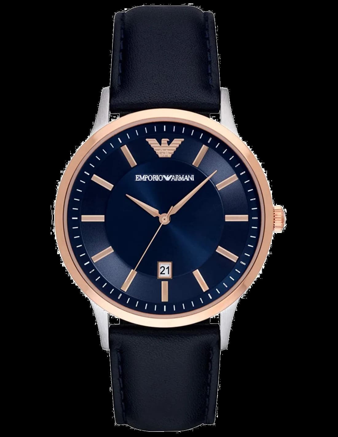 Montre Homme Emporio Armani Renato AR11188 - Cadran bleu, bracelet cuir