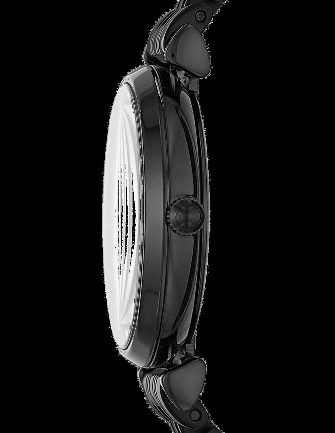 Montre Emporio Armani AR11245 Femme - Cadran et bracelet acier maille milanaise noir vue 2