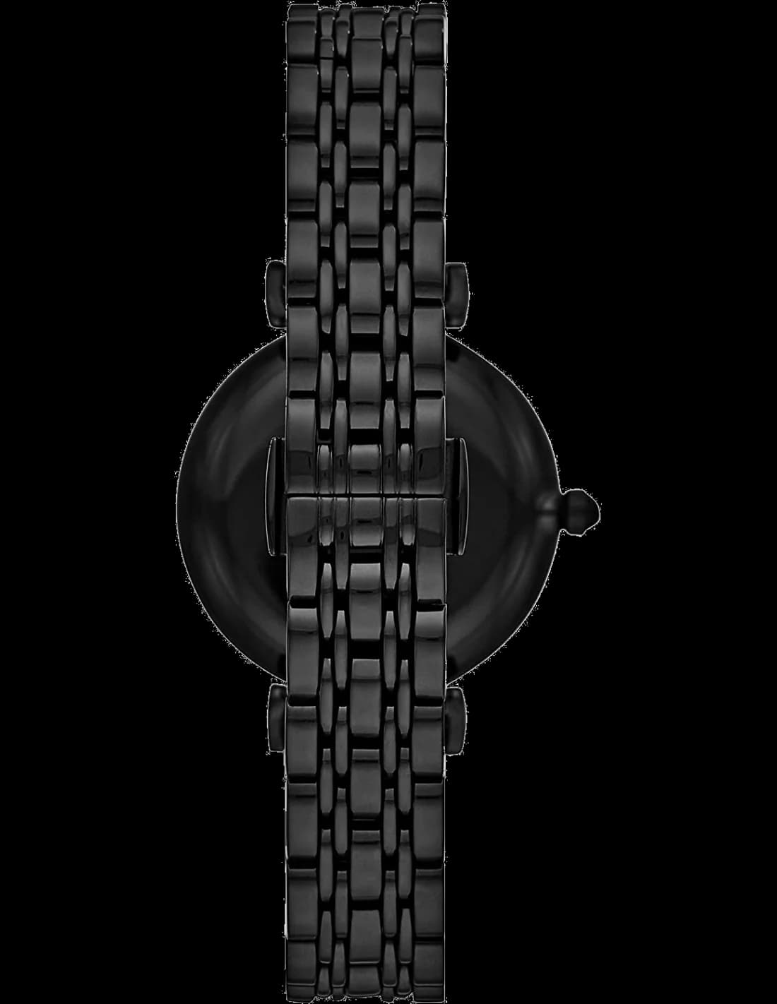 Montre Emporio Armani AR11245 Femme - Cadran et bracelet acier maille milanaise noir vue 3