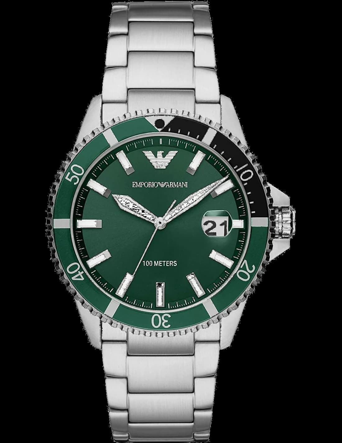 Montre Homme Emporio Armani Diver AR11338 - Cadran vert, boîtier acier