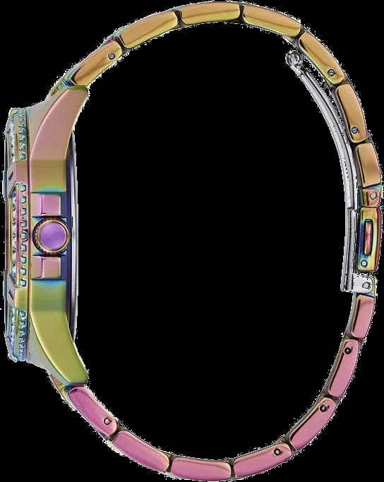 Montre Guess Lady Frontier GW0044L1 pour femme, cadran multicolore et bracelet violet acier vue 2