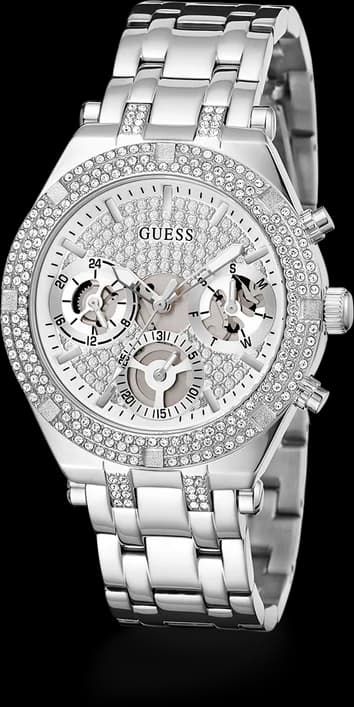 Montre Guess Heiress GW0440L1 pour Femme, Boîtier Argent Strass & Bracelet Acier vue 2
