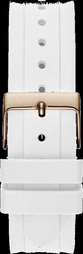 Montre Guess Moonlight GW0257L2 pour Femme - Boîtier Or Rose Strass, Bracelet Silicone Blanc vue 3