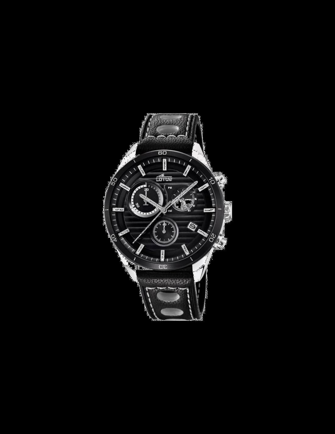 Montre Homme Lotus Chronographe L18531/4 Cuir et Cadran Noir