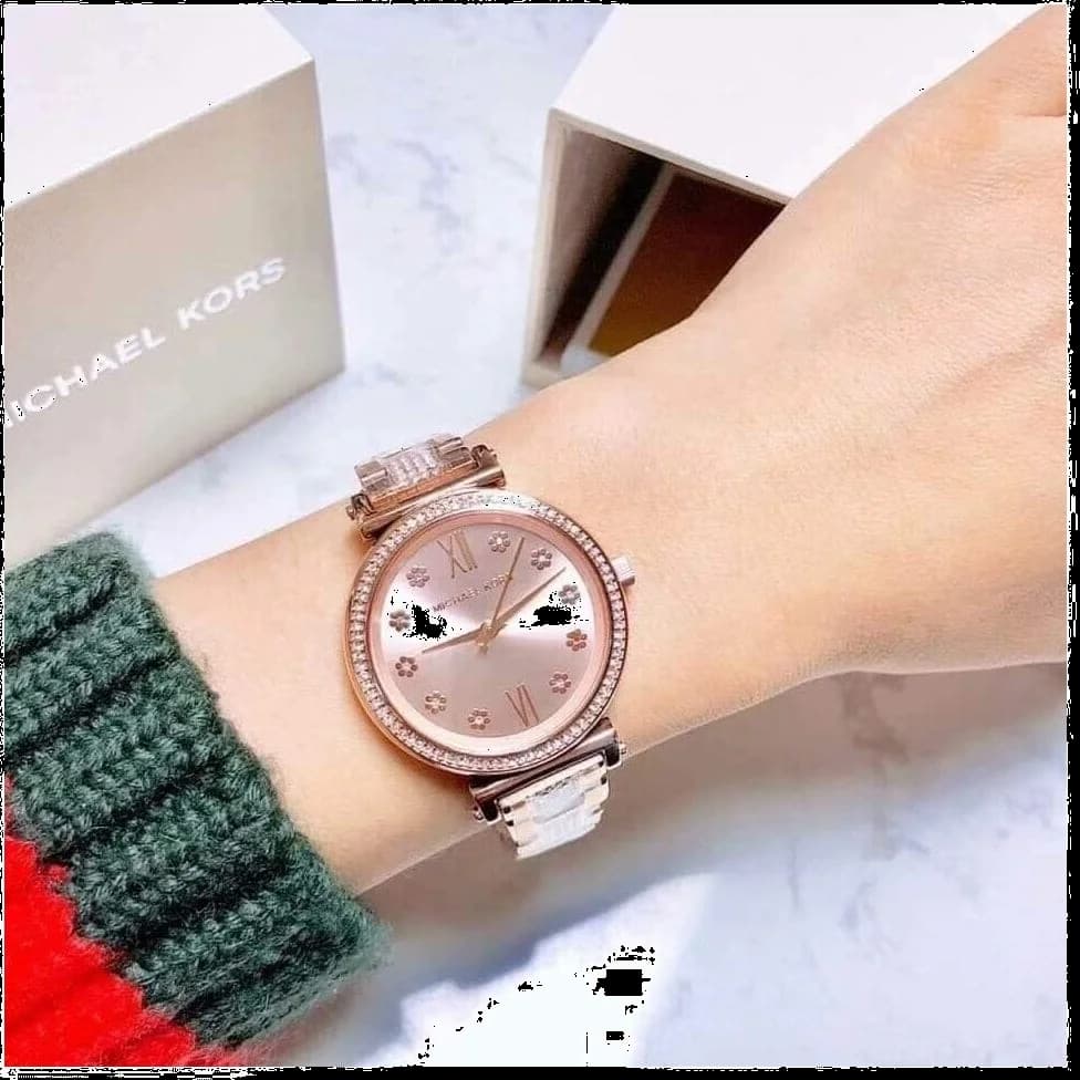 Montre Femme Michael Kors Sofie MK3882 en Acier Or Rose vue 3