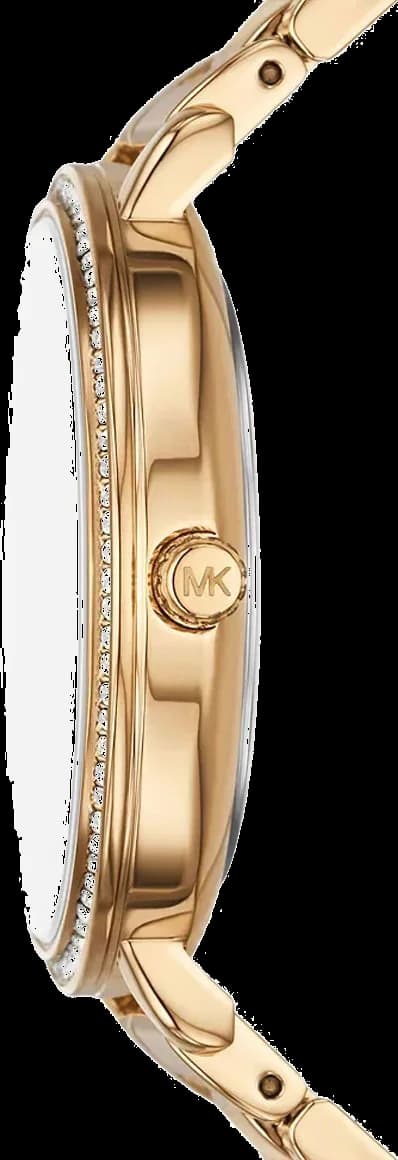 Montre-bracelet Michael Kors Pyper MK4666 pour femme, boîtier et bracelet or, cadran blanc vue 3