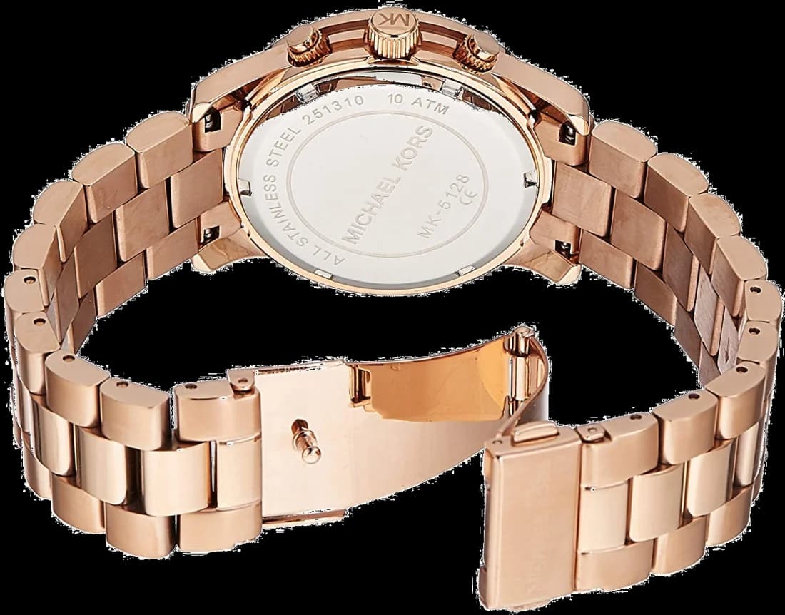 Montre Femme Michael Kors Runway MK5128 en acier inoxydable or rose vue 3