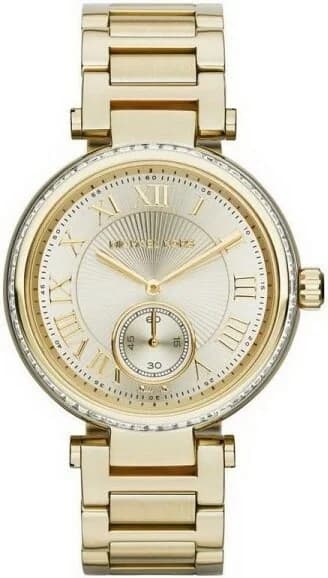 Montre Femme Michael Kors MK5867 en Acier Doré, Cadran Champagne et Strass