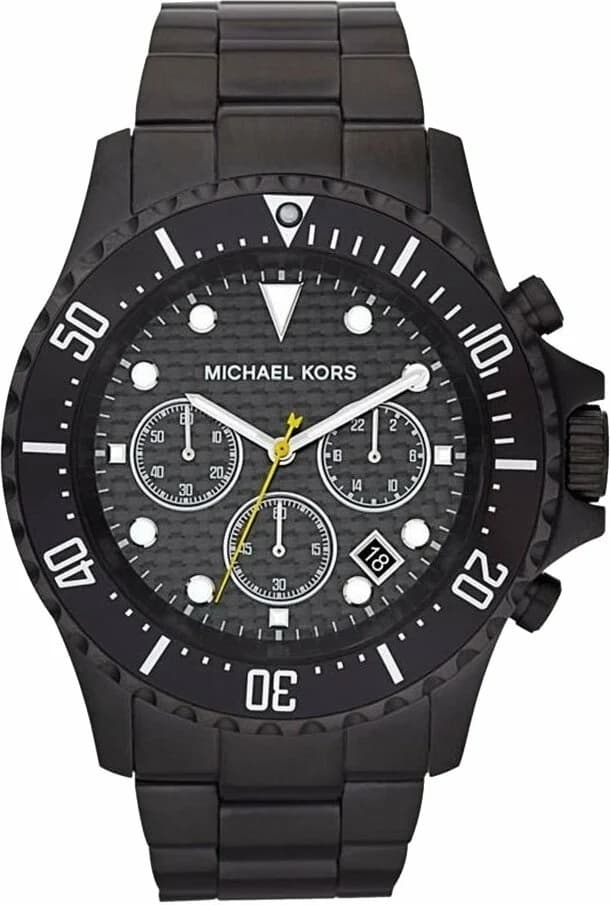 Montre Michael Kors Everest MK5872 - Boîtier et bracelet acier noir, cadran fuchsia - Pour femme vue 3