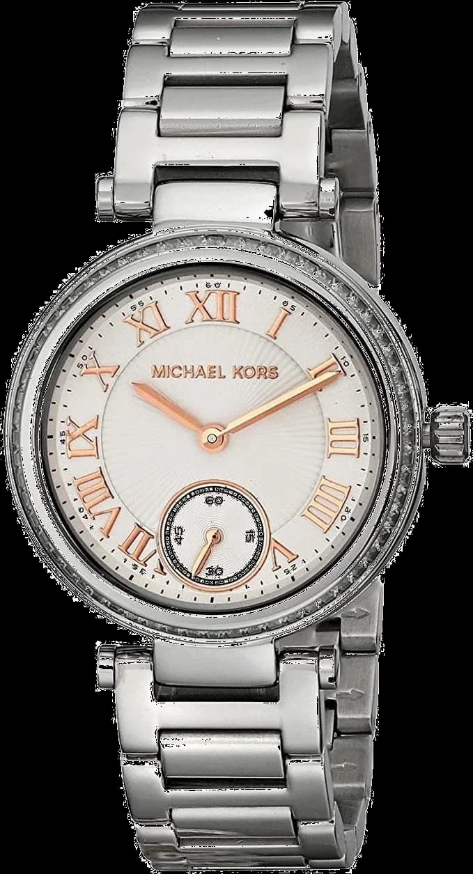 Montre Michael Kors MK5970 pour Femme - Cadran Blanc, Acier Argenté et Chiffres Romains