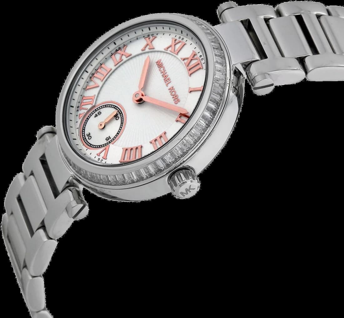 Montre Michael Kors MK5970 pour Femme - Cadran Blanc, Acier Argenté et Chiffres Romains vue 2