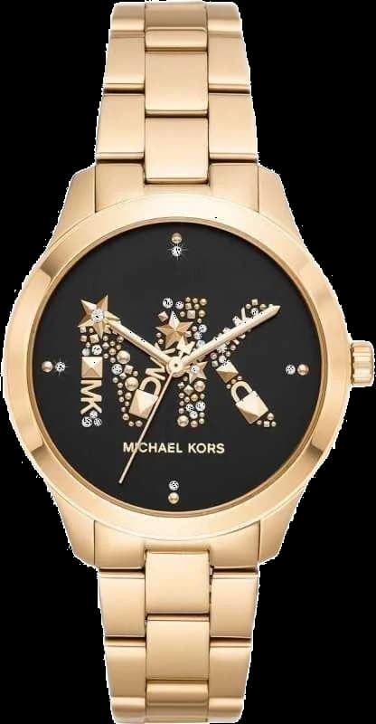Montre Femme Michael Kors MK6682 en Acier Doré, Cadran Noir Gravé