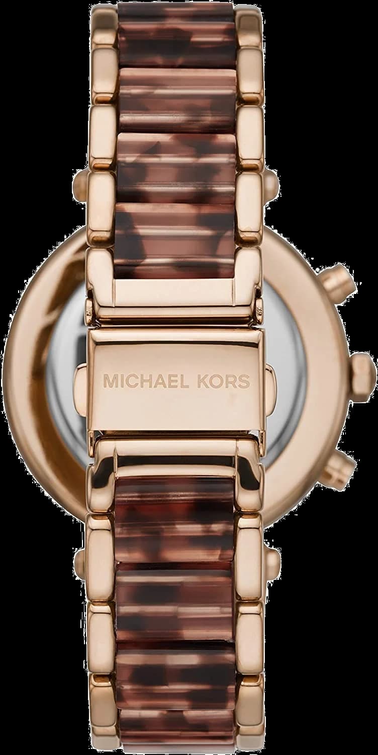 Montre Michael Kors Parker MK6832 pour Femme, Cadran Or Rose et Bracelet Marron vue 2