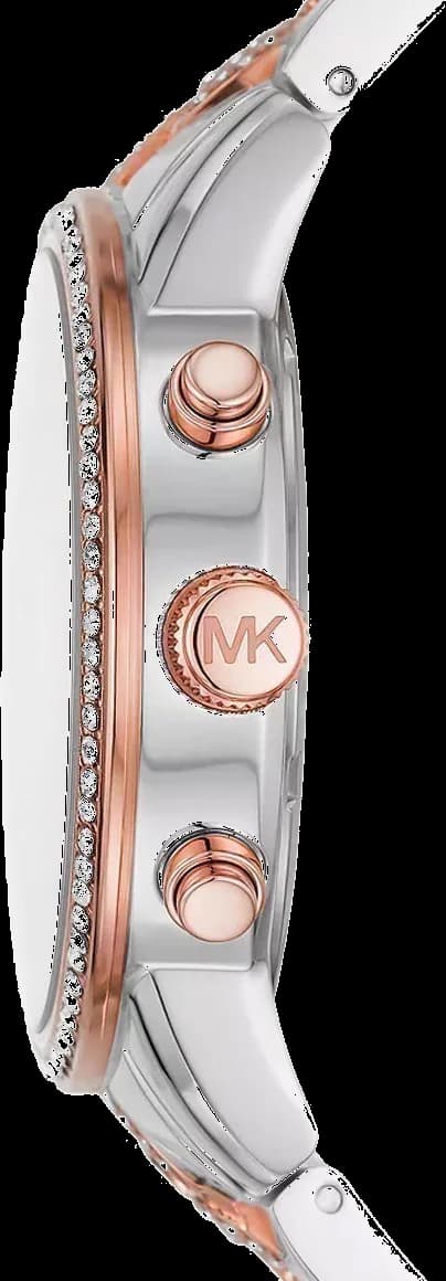 Montre Michael Kors Ritz MK6938 Chronographe Femme Bicolore Argent et Or Rose vue 3