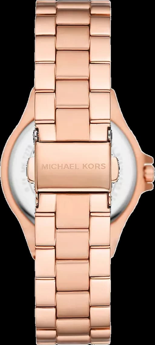 Montre Michael Kors Mini Lennox MK7279 Femme - Cadran Argent Pavé de Cristaux - Bracelet Acier Or Rose vue 2