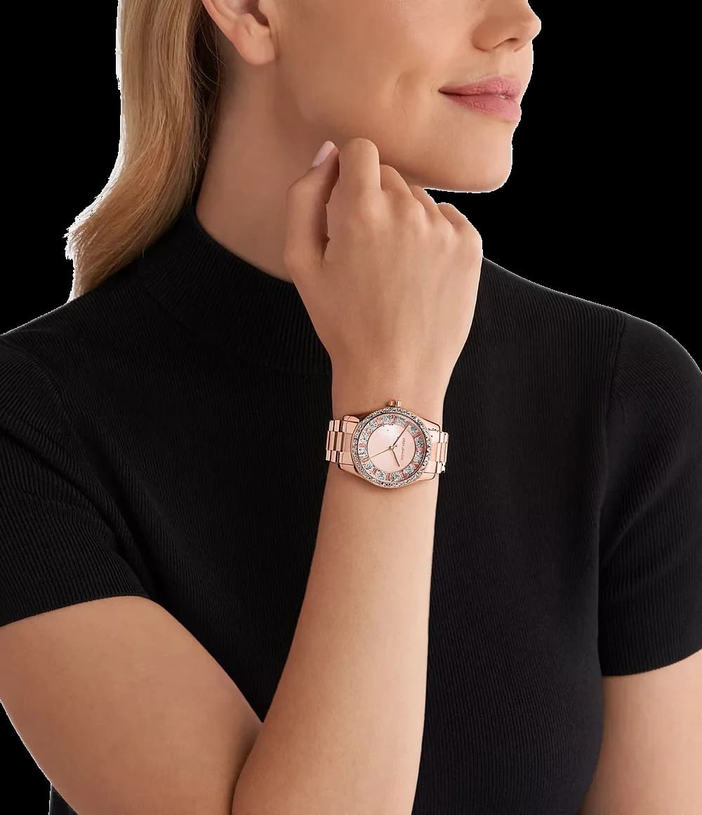 Montre Femme Michael Kors Lexington MK7444 en Acier Or Rose à Cadran Pavé vue 4