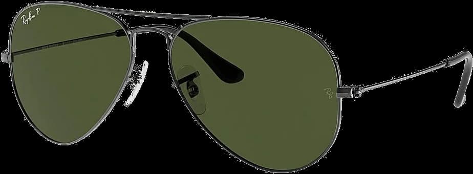 Lunettes de soleil Ray-Ban Aviator RB3025 004/58 - Monture métal argent - Verres polarisés verts - Unisexe