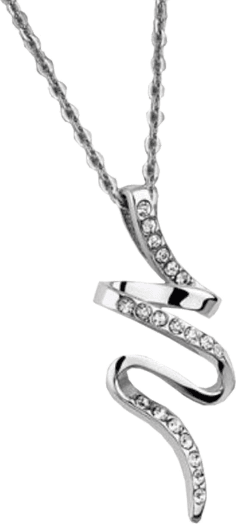 Collier Lotus LS1750-1/1 pour femme en acier argenté avec pendentif serpent et strass