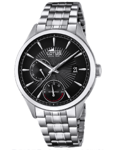 Montre Homme Lotus L18213/8, Cadran Noir, Bracelet Acier Argent