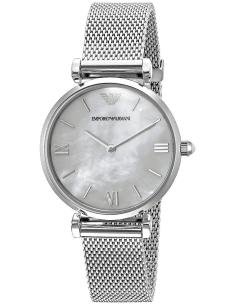 Montre Femme Emporio Armani Retro AR1955 Cadran Nacré Bracelet Argent