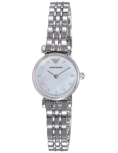 Montre Femme Emporio Armani Retro AR1961 Cadran Bleu Acier Argenté