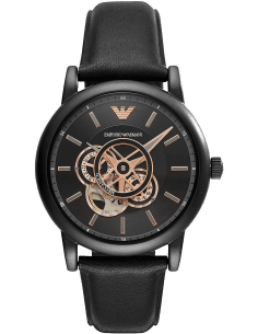 Montre Homme Emporio Armani Meccanico AR60012 Squelette Automatique Cadran Noir