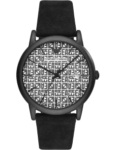 Montre Homme Emporio Armani Luigi AR11274 Cadran Multicolore Bracelet Cuir Noir