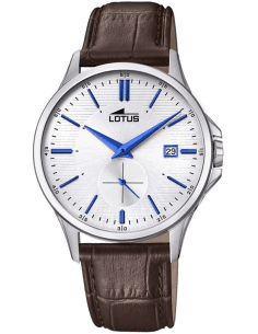 Montre Homme Lotus L18424/1 Cadran Argent Bracelet Cuir Marron