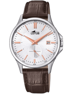 Montre Homme Lotus L18424/2 en acier argenté et bracelet cuir marron