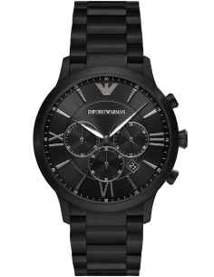 Montre Homme Emporio Armani Luigi AR11349 - Boîtier et bracelet acier noir