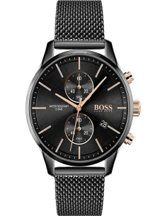Montre Homme Hugo Boss 1513811, Cadran et Maille Milanaise Noire