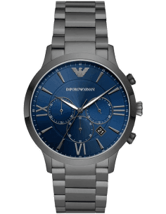 Montre Homme Emporio Armani Giovanni AR11348 Cadran Bleu Bracelet Acier Noir