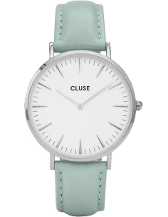 Montre Femme Cluse La Bohème CL18225 - Cadran Blanc, Bracelet Cuir Vert