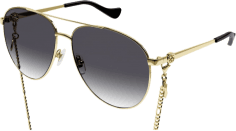Lunettes de soleil Gucci GG1088S forme pilote en métal
