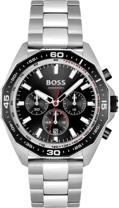 Montre Homme Hugo Boss Energy 1513971 - Cadran Noir Octogonal, Bracelet Acier