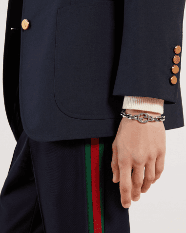 Bracelet Gucci en argent à logo GG entrelacé vue 2