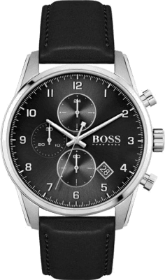 Montre Homme Hugo Boss Skymaster Sport Lux 1513782 Chronographe Cadran Noir