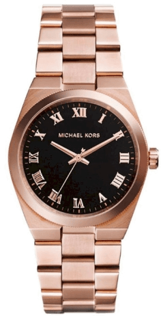 Montre Femme Michael Kors MK5937 - Boîtier Or Rose, Cadran Noir, Acier