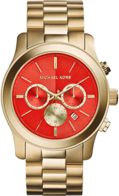 Montre Femme Michael Kors  Runway MK5930 Cadran orange finitions dorées