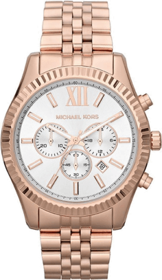 Montre Michael Kors Lexington MK8313 pour Femme, Cadran Blanc, Bracelet Acier Or Rose