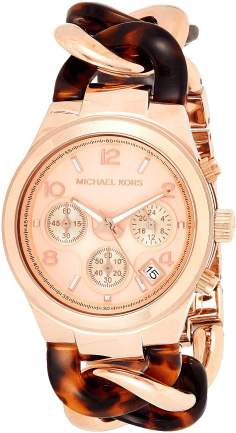 Montre Femme Michael Kors MK4269 Runway - Cadran et bracelet or rose, acier et acétate