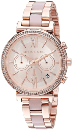 Montre Femme Michael Kors Sofie MK6560 Cadran Or Rose Bracelet Bi-Matière