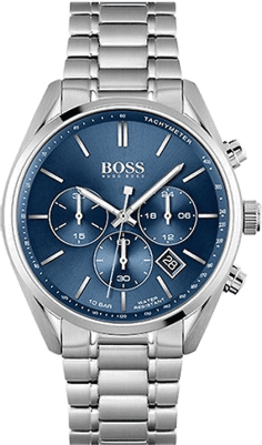 Montre Homme Hugo Boss Skymaster 1513784 Cadran Bleu Acier Inoxydable Chronographe