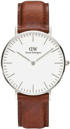 Montre Daniel Wellington DW00100052 Classic St Mawes 36mm Bracelet cuir marron