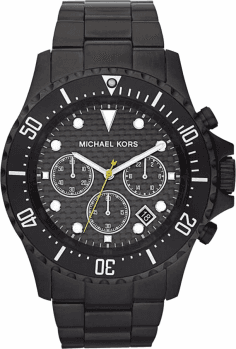 Montre Michael Kors Everest MK5872 - Boîtier et bracelet acier noir, cadran fuchsia - Pour femme