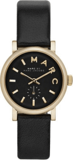 Montre Femme Marc Jacobs Baker MBM1273 bracelet cuir noir