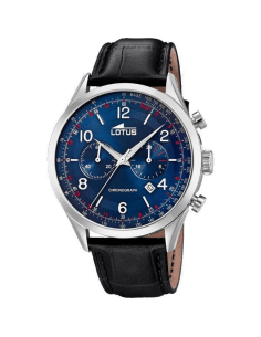 Montre Lotus L18557/2 en Acier avec Cadran Bleu et Bracelet Cuir